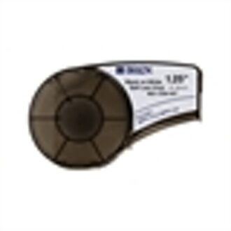 M21-1250-427 tape gelamineerd vinyl | zwart op wit | 31,75mm x 4,30m