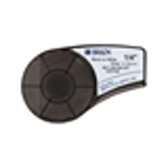 M21-250-595-WT tape vinyl | zwart op wit | 6,35mm x 6,40m