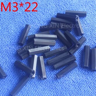 M3 * 22 22mm 100 stks zwarte nylon Zwarte Nylon Hex Vrouwelijke-Vrouwelijke Standoff Spacer Schroefdraad Zeshoekige Spacer standoff Spacer gloednieuwe