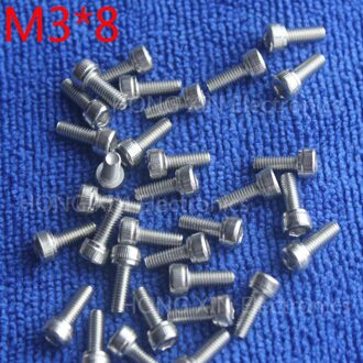 M3 * 8 cilinderkop inner hexagon schroef 304 Roestvrij staal 8mm schroef socket head schroeven innerlijke zeshoekige hoofd bolt 70 pcs