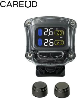 M3-B Draadloze Motorfiets Tpms Bandenspanningscontrolesysteem Tpms Motorfiets Bandenspanning Universele 2 Externe Interne Sensor zwart