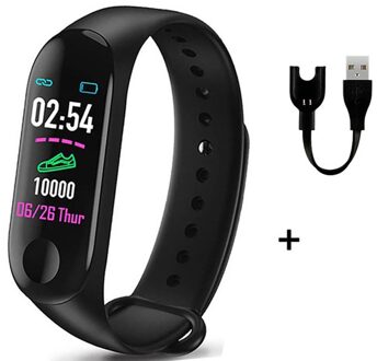 M3 Plus Smart Armband Hartslag Stappenteller Call Herinnering Bericht Push Neutrale Silicagel Waterdichte Slaap Monitoring Blauw