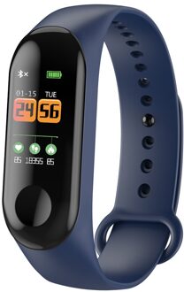 M3 Slimme Horloge 0.96Inch Scherm Bloeddruk Hartslagmeter Fitness Sport Armband Polsbandje Wearable Apparaten Polsbandjes Blauw