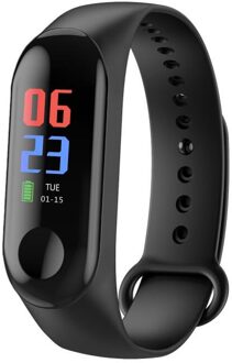 M3 Slimme Horloge 0.96Inch Scherm Bloeddruk Hartslagmeter Fitness Sport Armband Polsbandje Wearable Apparaten Polsbandjes zwart