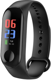 M3 Smart Polsband Horloge 0.96 Inch Scherm Bloeddruk Hartslagmeter Fitness Sport Armband Polsband Fitness Tracker zwart