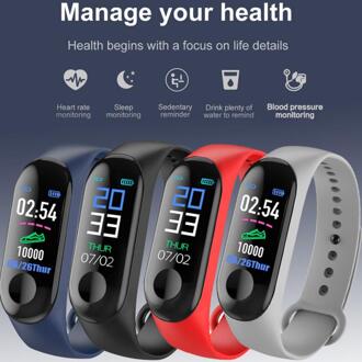 M3 Sport Horloge Slimme Armband Kleur Touch Screen Fitness Tracker Bloeddruk Hartslagmeter Slimme Band Polsbandjes