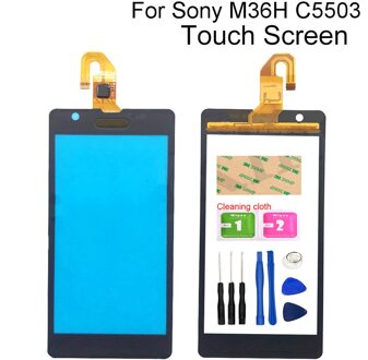 M36H Touch Screen Voorpaneel Digitizer Voor Sony Xperia Zr M36H M36 C5502 C5503 Touch Screen Sensor Glas Gereedschappen zwart met Tools