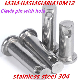 M3M4M5M6M8M10M12 Stainless steel 304 Shaft Flat Head Pins with Hole Positioning Pins Cylindrical Pin Clevis Bolt328