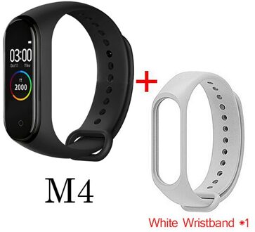 M4 Bloeddruk Zuurstof Aangesloten Horloge IP67 Waterdichte Fitness Armband Activiteit Tracker Sport Smart Horloges Voor Ios Android zwart met strap 6