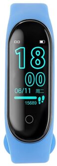 M4 Kleur Smart Band Smart Armband Horloge Bloeddruk Hartslag Fitness Tracker Smartband Gezondheid Polsbandjes Sport Stappenteller blauw