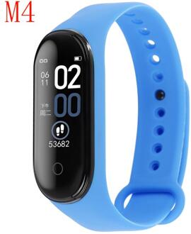 M4 M5 Smart Band Horloge Armband Polsband Sport Gezondheid Waterdicht Activiteit Tracker Smart Band Sport Fitness Armband Horloge M4 blauw