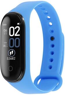 M4 Slimme Horloge Slimme Armband Horloge Bloeddruk Hartslag Fitness Tracker Smart Band Gezondheid Polsband Sport Stappenteller blauw