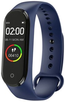 M4 Smart Armband 0.96Inch Kleurenscherm Slimme Horloge Sport Band Gezondheid Slaap Tracker Motion Hartslag Bluetooth Smart Armband Blauw