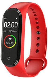 M4 Smart Armband 0.96Inch Kleurenscherm Slimme Horloge Sport Band Gezondheid Slaap Tracker Motion Hartslag Bluetooth Smart Armband Rood