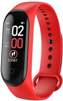 M4 Smart Armband Horloge Stap Tellen Bloeddruk Hartslag Gezondheid Monitoring Waterdichte Sport Armband Mannen Vrouwen Horloge rood
