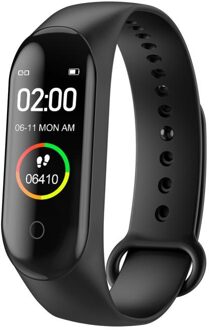 M4 Smart Armband Polsband Fitness Band Horloge Tracker Bloeddruk Heartrate Stappenteller Draagbare Fitnessapparatuur zwart