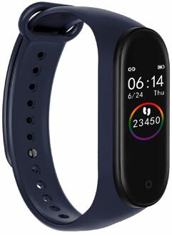 M4 Smart Band 0.96 "Kleurenscherm Waterdichte Fitness Armband Hartslag Bloeddruk Zuurstof Monitoring Smart Horloge blauw