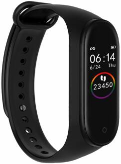 M4 Smart Band 0.96 "Kleurenscherm Waterdichte Fitness Armband Hartslag Bloeddruk Zuurstof Monitoring Smart Horloge zwart