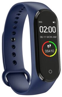 M4 Smart Band Fitness Tracker Sport Smart Band Hartslagmeter Smartband Stappenteller Waterdichte Armband blauw