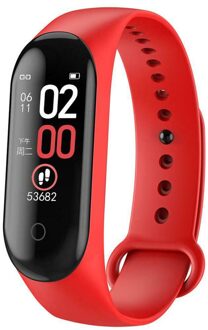 M4 Smart Band Fitness Tracker Sport Smart Band Hartslagmeter Smartband Stappenteller Waterdichte Armband rood