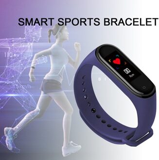 M4 Smart Horloge Band Hartslagmeter Fitness Monitor Bericht Herinnering Kleurrijke Screen Armband Sport Band blauw