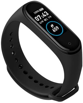 M4 Smart Horloge Band Hartslagmeter Fitness Monitor Bericht Herinnering Kleurrijke Screen Armband Sport Band zwart