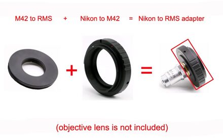 M42x0.75 Om Rms Adapter Ring Microscoop Objectief Rms Draad Te M42 Canon Nikon Adapter Voor Canon Nikon Slr Fotografie met Nikon adapter