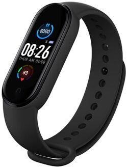 M5 Bluetooth Smart Band Fitness Armband IP67 Waterdicht Smart Horloge Bloeddruk Hartslag Monitoren Smart Polsbandjes zwart
