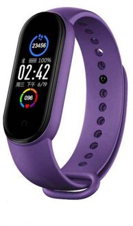 M5 Smart Armband Bluetooth Hartslagmeter Sport Fitness Tracker Waterdicht Vrouwen Mannen Horloge Slimme Band paars Lefun