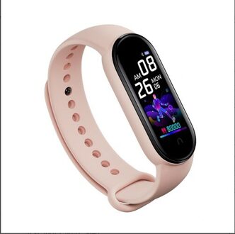 M5 Smart Armband Bluetooth Sport Fitness Tracker Hartslagmeter IP67 Waterdichte Vrouwen Mannen Horloge Slimme Band Roze