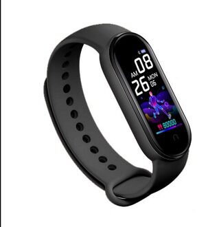 M5 Smart Armband Bluetooth Sport Fitness Tracker Hartslagmeter IP67 Waterdichte Vrouwen Mannen Horloge Slimme Band zwart