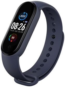 M5 Smart Armband Fitness Tracker Hartslagmeter Sport Smart Horloge Bloeddruk Bluetooth Smartband Gezondheid Polsband blauw