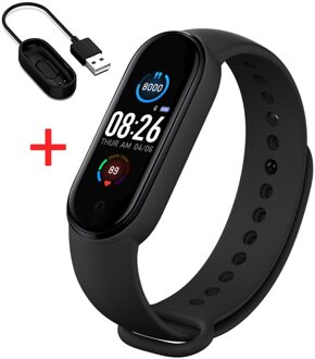 M5 Smart Band Mannen Vrouwen M5 Smart Horloge Hartslag Bloeddruk Sleep Monitor Stappenteller Bluetooth Verbinding Voor Ios Android zwart