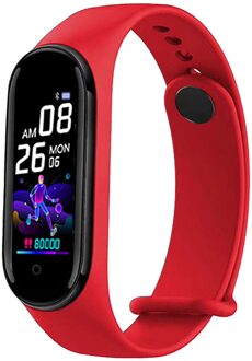 M5 Smart Band Sport Smart Horloge Mannen Vrouw Bloeddruk Hartslagmeter Fitness Armband Voor Android Ios Smart Polsbandjes Rood