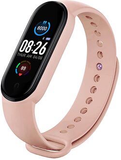 M5 Smart Band Sport Smart Horloge Mannen Vrouw Bloeddruk Hartslagmeter Fitness Armband Voor Android Ios Smart Polsbandjes Roze