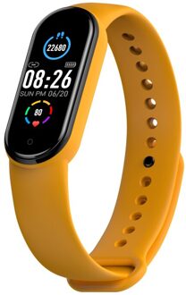 M5 Smart Horloges Hartslagmeter Bloeddruk IP67 Fitness Tracker Smartwatch Band 5 Sport Horloge Voor Ios Android geel