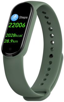 M5 Smart Horloges Hartslagmeter Bloeddruk IP67 Fitness Tracker Smartwatch Band 5 Sport Horloge Voor Ios Android groen