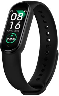 M5 Smart Horloges Hartslagmeter Bloeddruk IP67 Fitness Tracker Smartwatch Band 5 Sport Horloge Voor Ios Android zwart