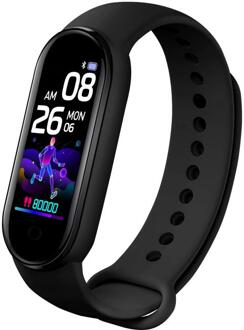 M5 Smart Sport Band Fitness Tracker Stappenteller Hartslag Bloeddrukmeter Bluetooth Smartband Armbanden Mannen Vrouwen zwart