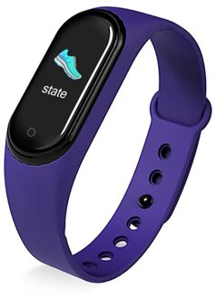M5 Sport Fitness Stappenteller Smart Horloge Hartslag Monitoring Ondersteuning Waterdicht Muziek Controller Smart Armband blauw