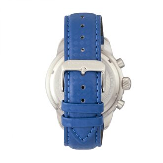 M51-serie chronograaf horloge met leren band met datum Blauw - One Size