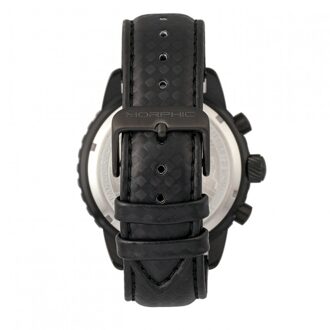 M51-serie chronograaf horloge met leren band met datum Zwart