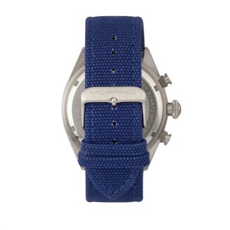 M53-serie chronograaf vezelgeweven lederen band horloge met datum Blauw