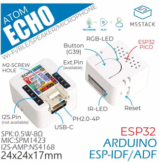 M5Stack Official ATOM Echo Smart Speaker Dev Kit Speaker Extension Board WiFi Bluetooth IoT Voice control