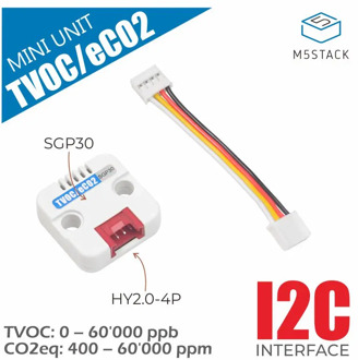 M5Stack Official TVOC/eCO2 Gas Unit (SGP30) Digital Multi-Pixel Gas Sensor Unit Air Quality Monitoring eCO2 Concentration