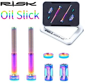 M5x40mm Holle Titanium Legering Fiets Computer Mount Houder Fixing Unit-Sl Road Mtb Stuurpen Mount Computer Houder Vaste bouten regenboog