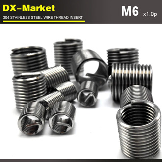 m6*2D *1.0P , 100pcs , 304 stainless steel bolt thread inserts , thread repair recoil insert fastener