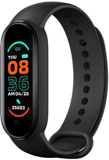 M6 Smart Armband Horloge Band Fitness Tracker Hartslag Bloeddrukmeter Screen Smart Polsband Sport Voor Mobiele Telefoon zwart