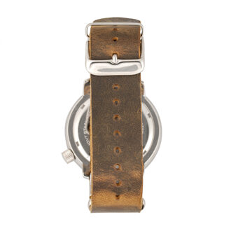 M74-serie horloge met leren band en vergrote datumweergave Goud