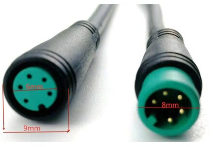 M8 Elektrische Fiets Waterdichte Butt Plug Connector Scooter Remkabel Pluger Signaal Sluit Afgesneden Power Sensor 2/3/4/5/6pin 5-pin 20cm
